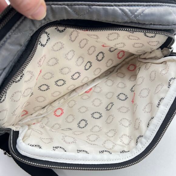 LESPORTSAC Quilted Crossbody Bag Silver Gray Rectangular Lightweight Travel - Picture 15 of 16